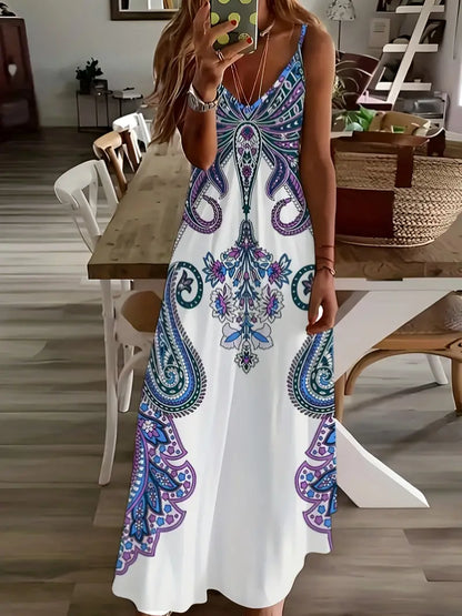 Gladys - Maxikleid mit V-Ausschnitt und Blumendruck