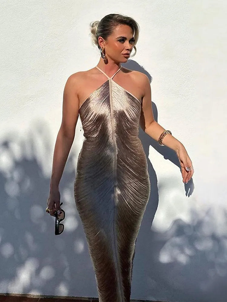 Channing - Asymmetrisches Kleid mit Quasten