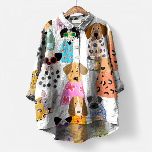 Treo™ | Trendige Bluse mit buntem Kunstdruck