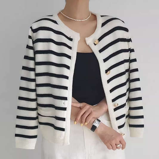 Strickjacke Herbst/Winter mit Vintage-Streifen