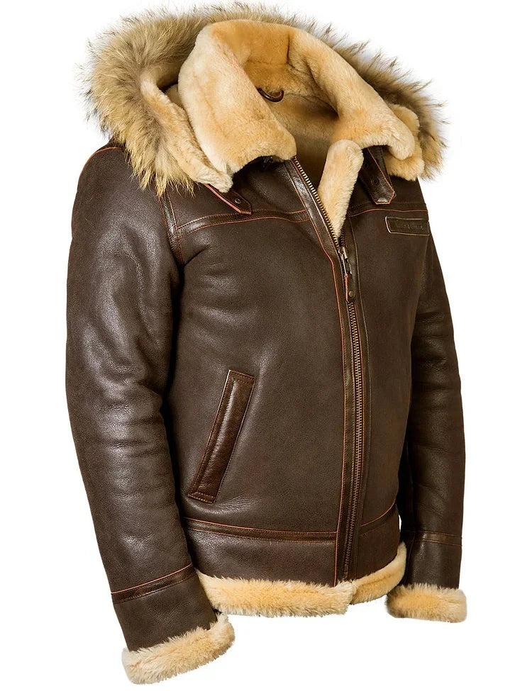Lunexa™ | Warme und elegante Lederjacke