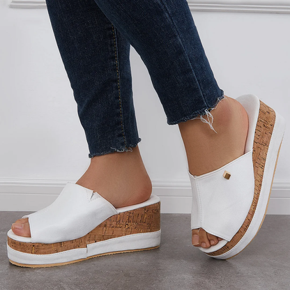 Shannon - Bequeme Schnürsandalen mit Korksohle Plateau-Schuhe