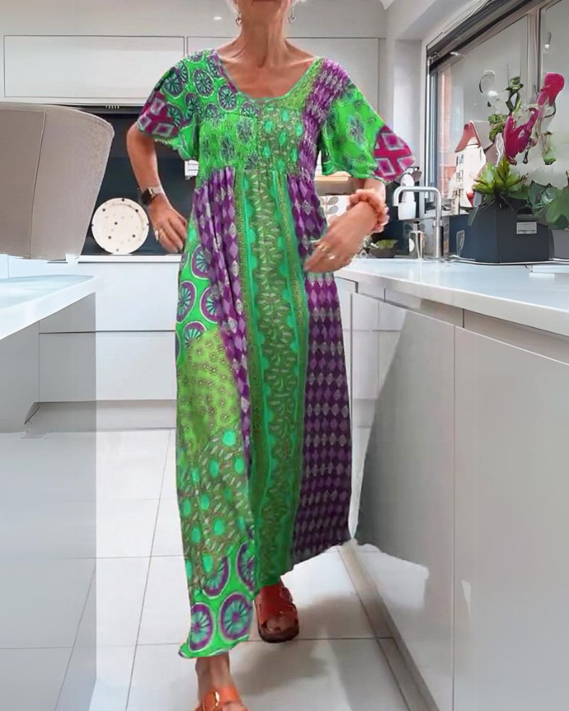 Bohemian-Kleid mit Paisley-Muster