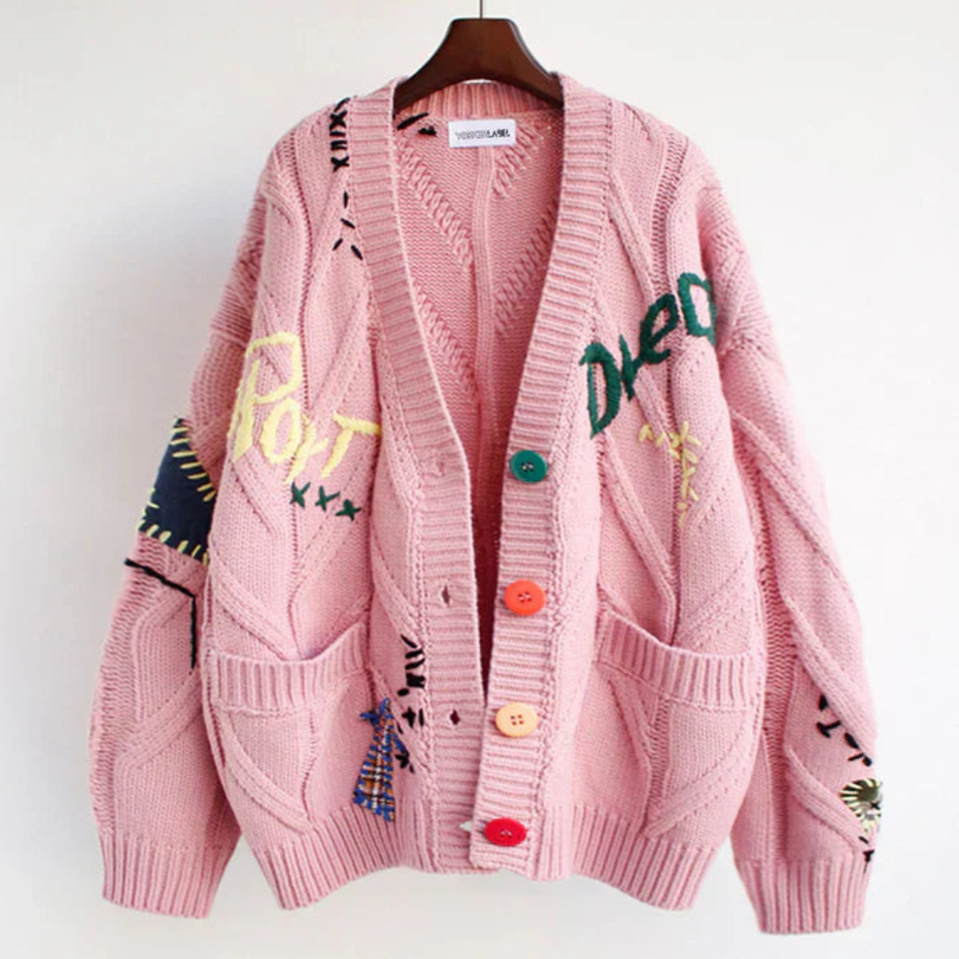 Damen Strickjacke mit Knopfverschluss