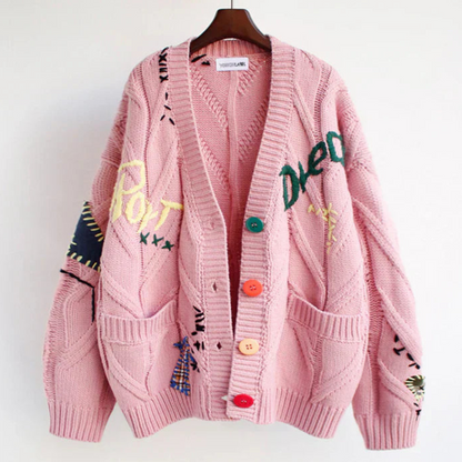 Damen Strickjacke mit Knopfverschluss
