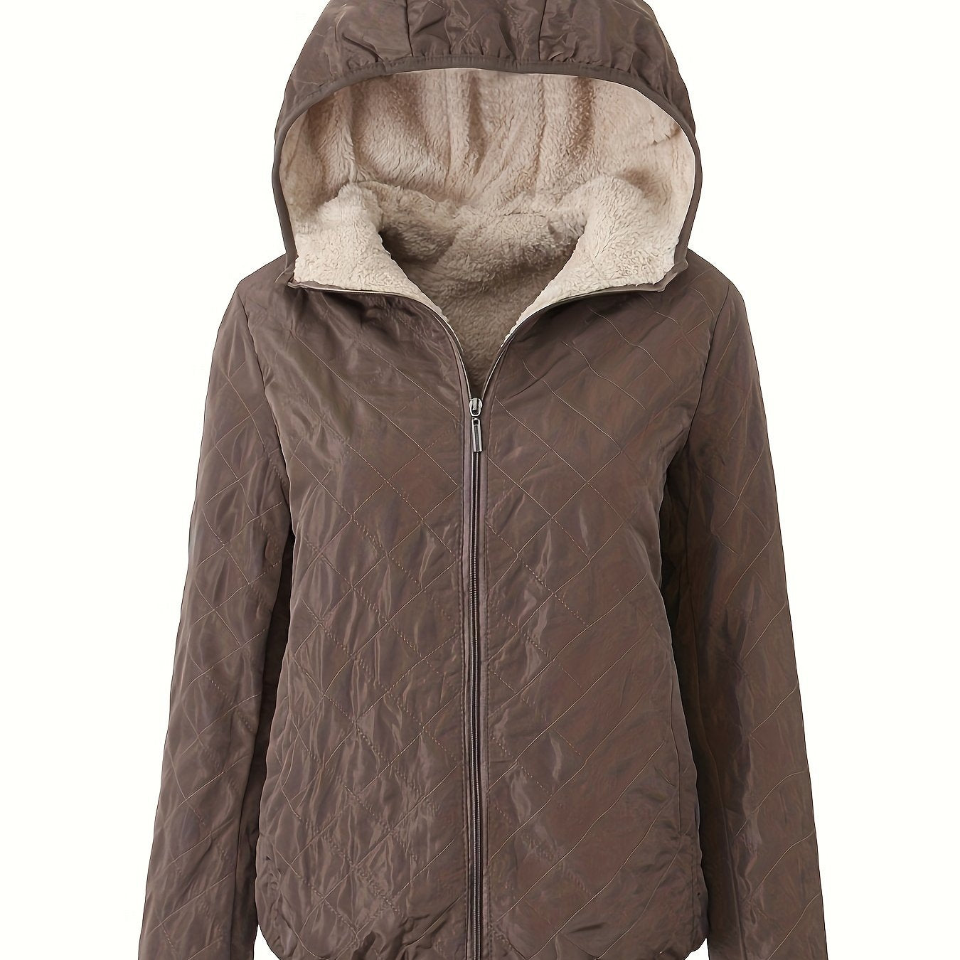 Emma | Gesteppte Jacke mit Reißverschluss und Kapuze