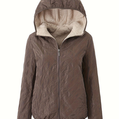 Emma | Gesteppte Jacke mit Reißverschluss und Kapuze