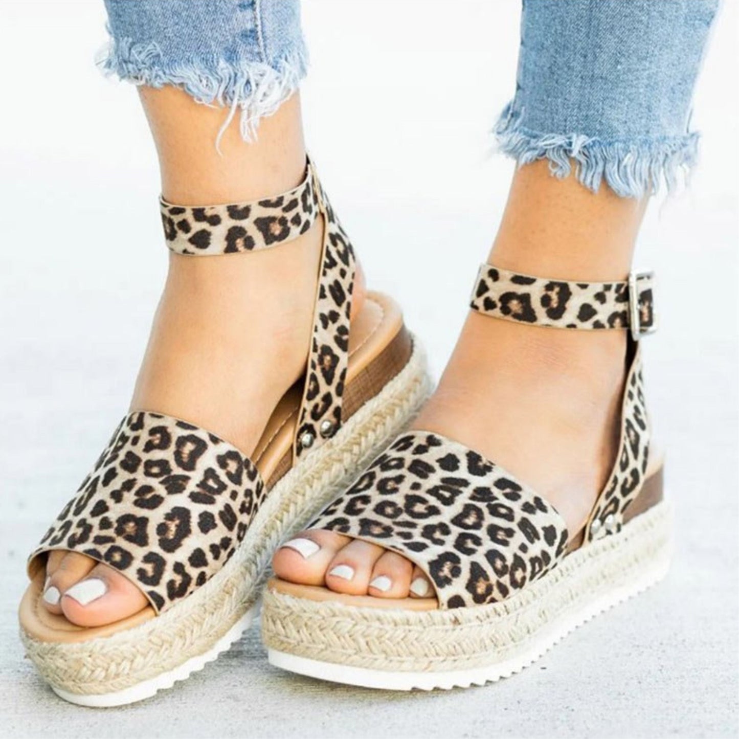 Jimena® | Damen Plateausandalen mit verstellbarem Knöchelriemen