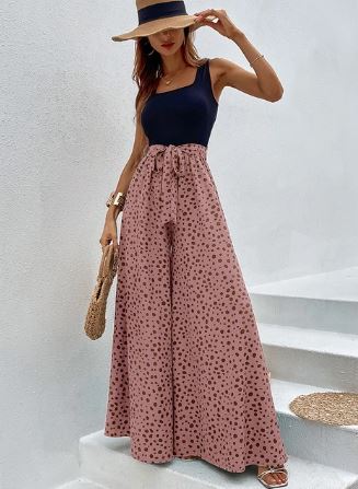 Camille - Jumpsuit mit weitem Bein und Polka-Dot-Druck