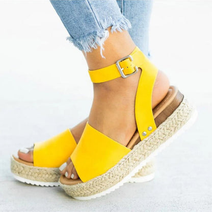 Jimena® | Damen Plateausandalen mit verstellbarem Knöchelriemen