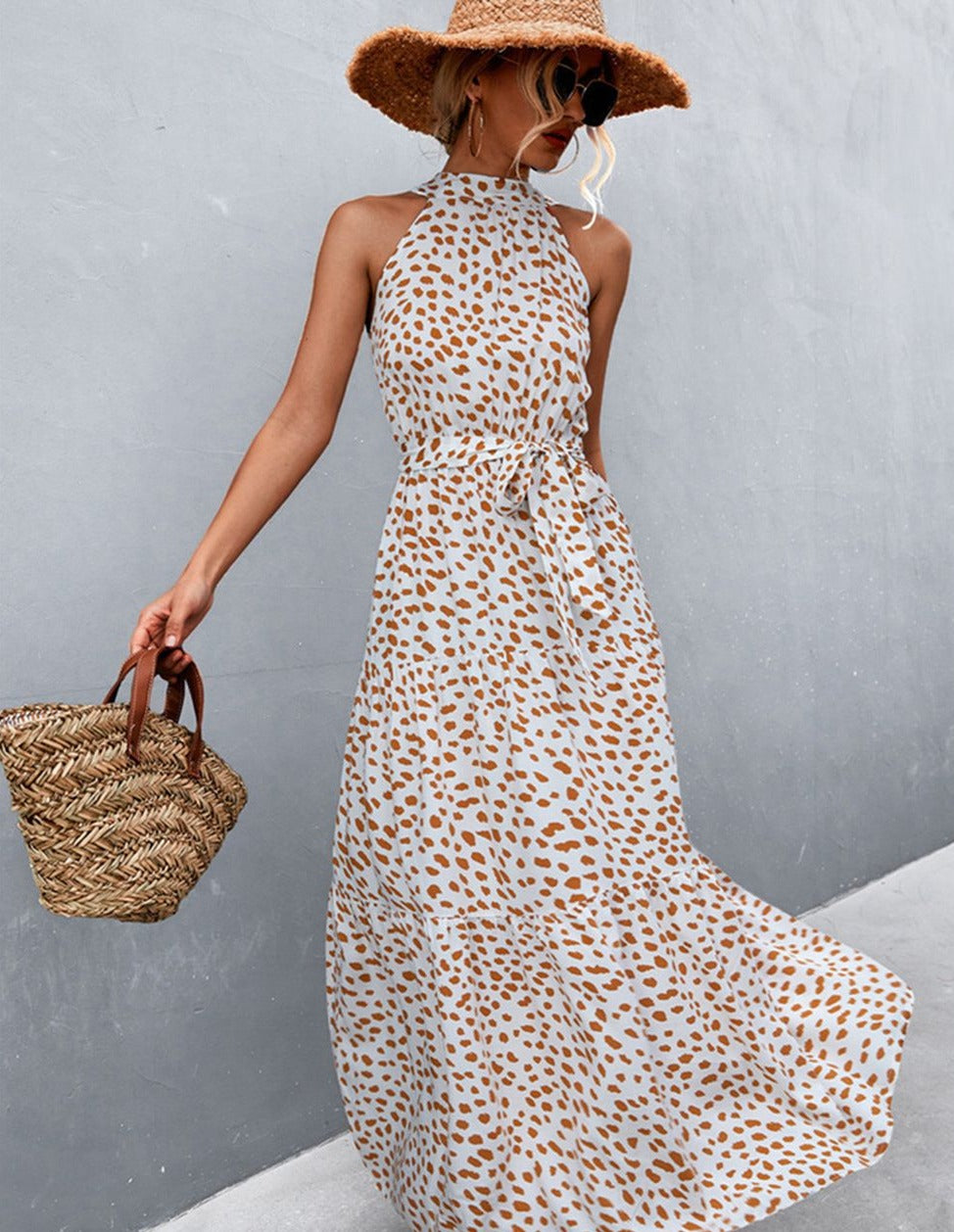 Ärmelloses Kleid mit Sommerprint