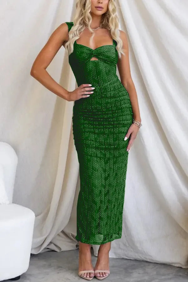 Langes Kleid aus plissiertem Tüll