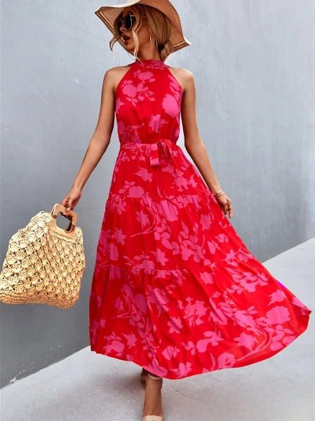 Bestseller-Overallkleid mit Trägern und halbhohem Ausschnitt mit wellenförmigem Punktprint