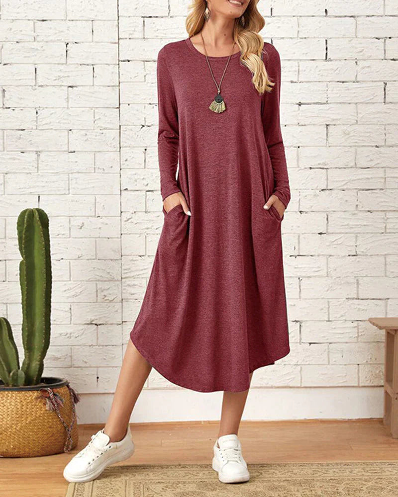 Zelda - Locker sitzendes langärmeliges Kleid