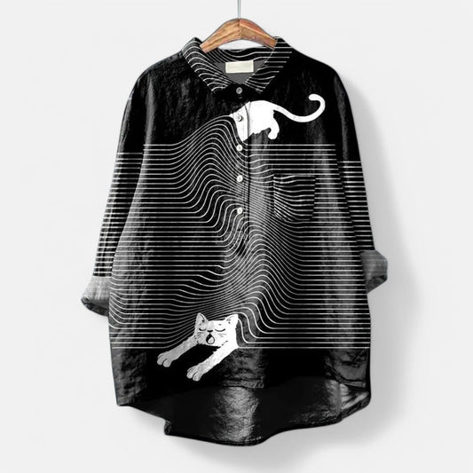 Sero™ | Trendy Bluse mit buntem Kunstdruck