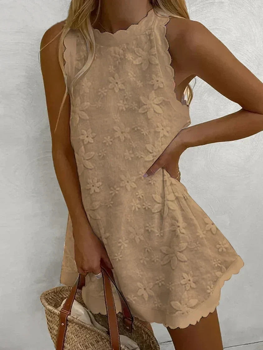 Dellona - Lässiges ärmelloses Spitzenkleid für Frauen