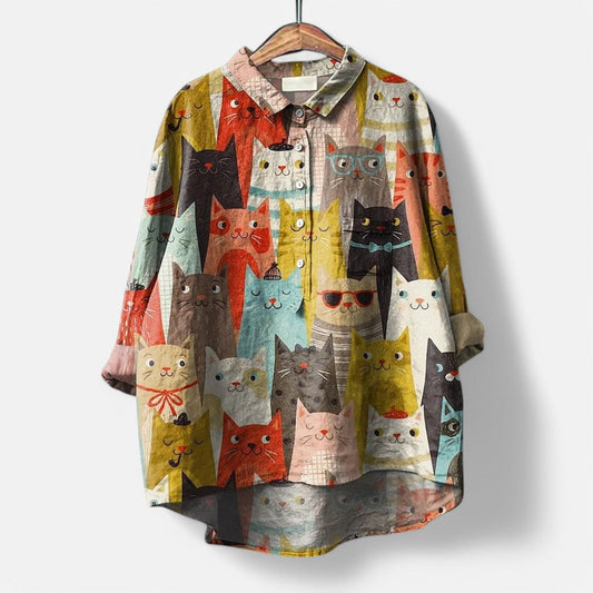 Mavo™ | Trendige Bluse mit buntem Kunstdruck