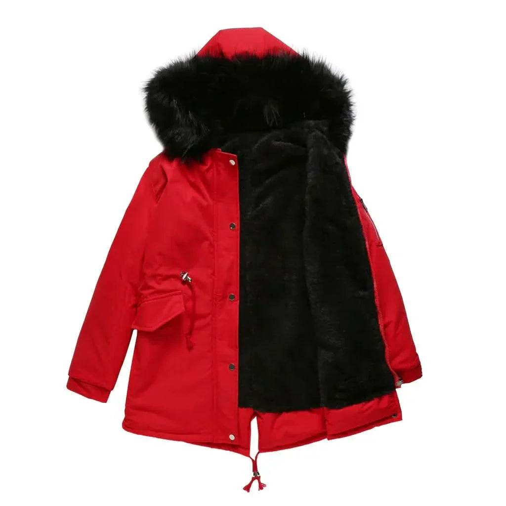 Stilvoller olivgrüner Parka für Frauen