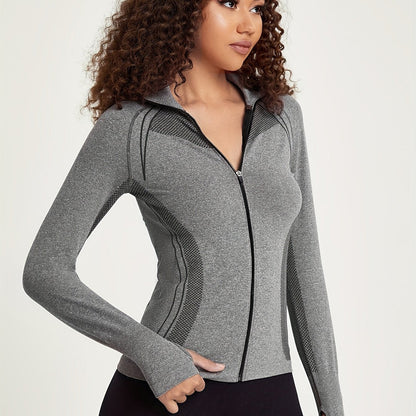 Sophie | Sporty langärmelige Damen-Trainingsjacke mit Streifendekoration