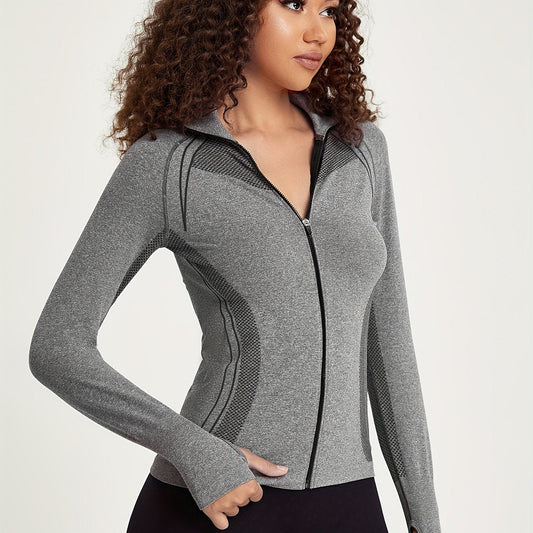 Sophie | Sporty langärmelige Damen-Trainingsjacke mit Streifendekoration