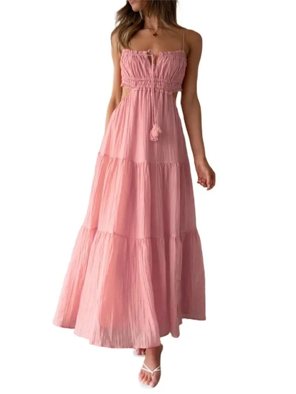 Julissa - Ausgestelltes Maxikleid für Frauen mit ärmellosem Saum