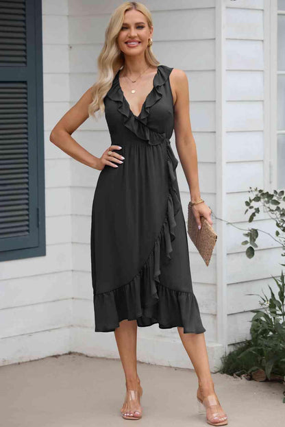 Whitley - ärmelloses Midikleid mit Rüschen