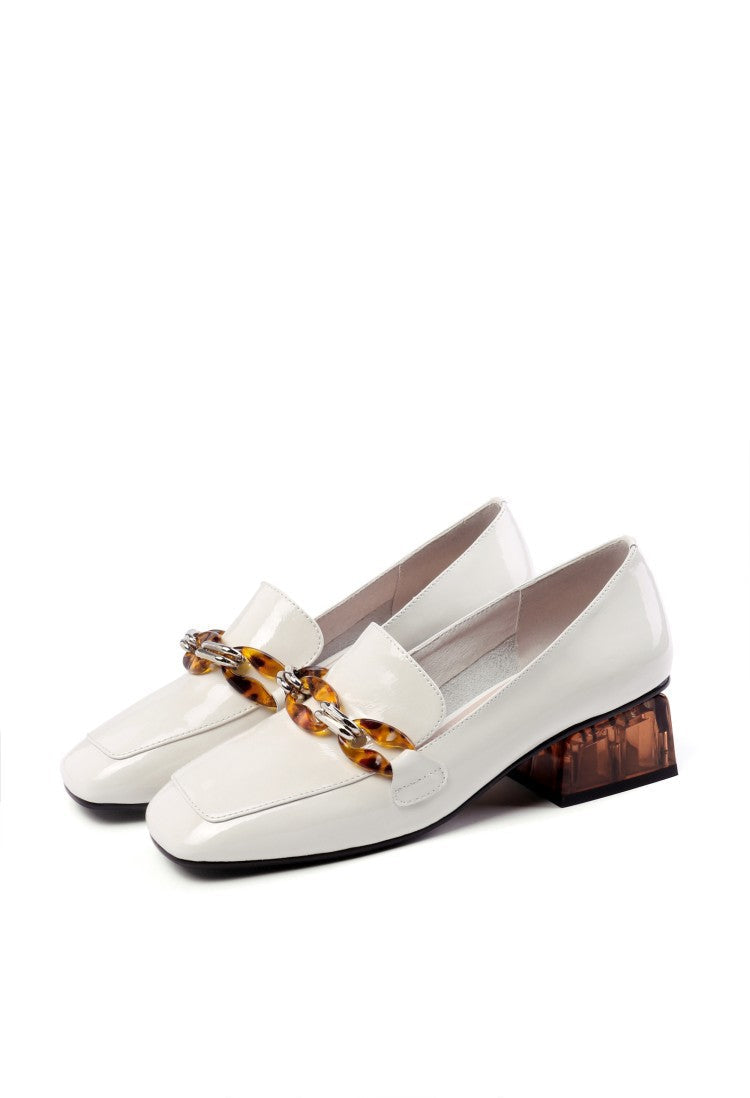 Damen Loafers mit niedrigem Blockabsatz