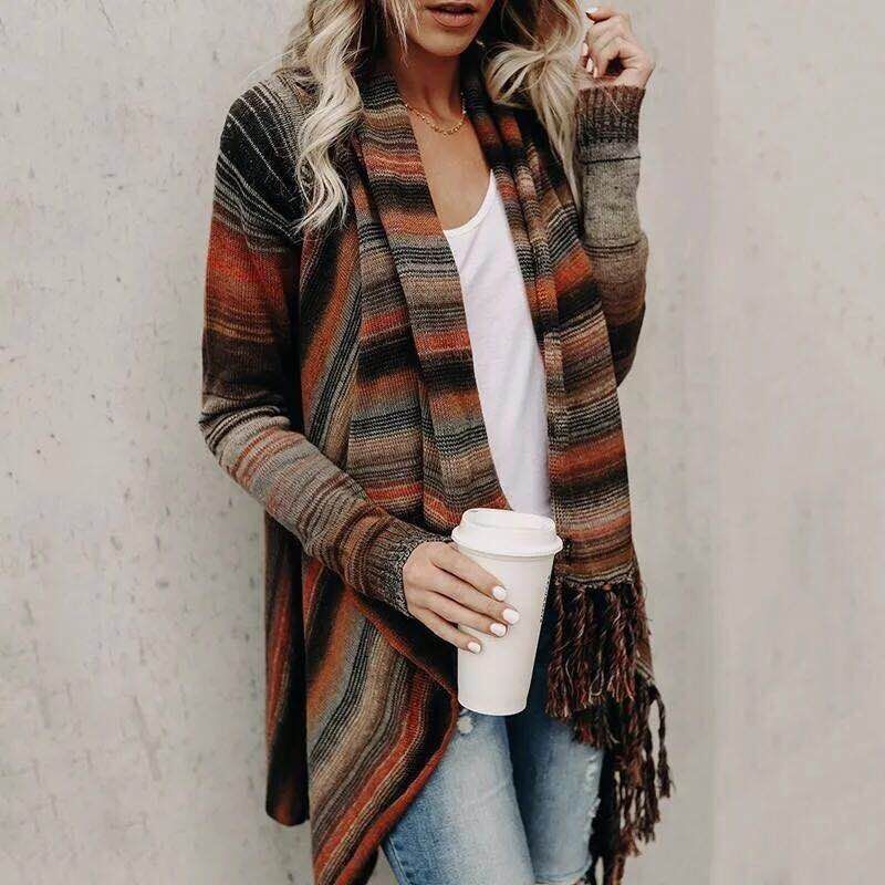 Damen Strickjacke mit Quasten