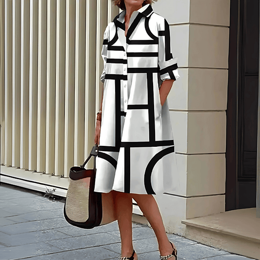 Damenhemdkleid mit geometrischem Print