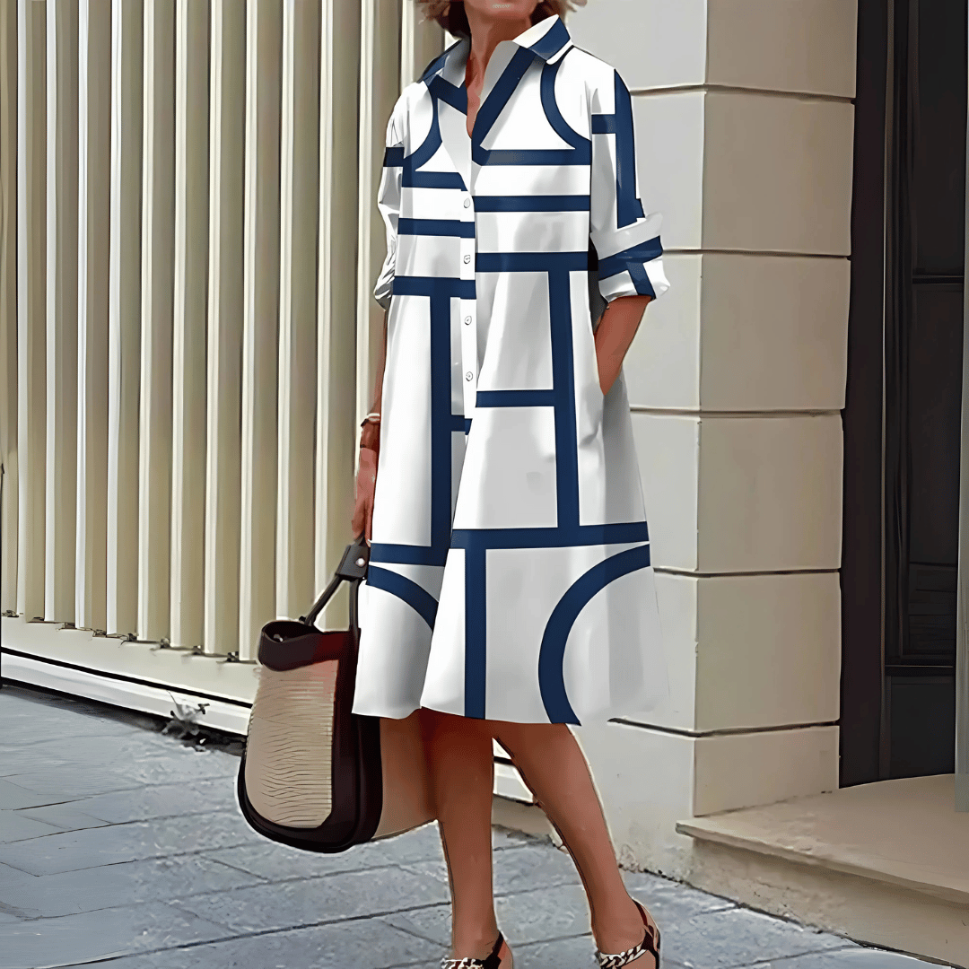 Damenhemdkleid mit geometrischem Print