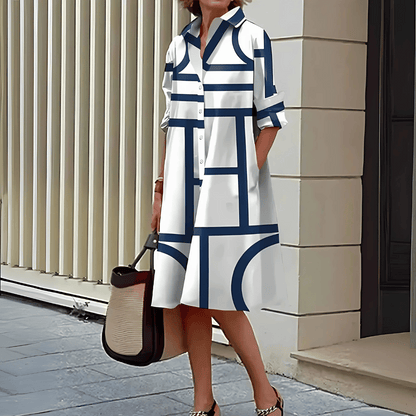 Damenhemdkleid mit geometrischem Print