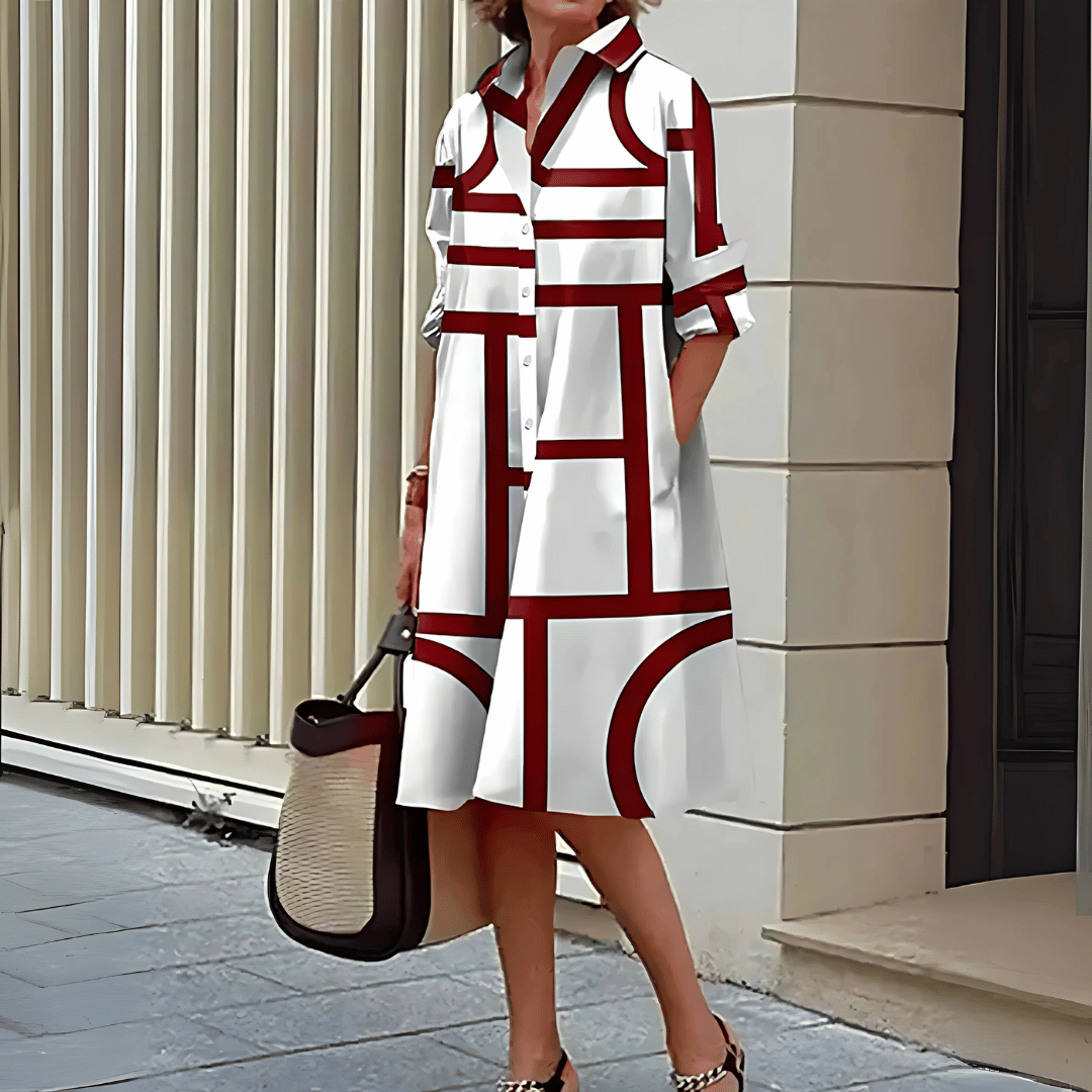 Damenhemdkleid mit geometrischem Print