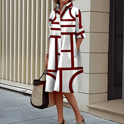Damenhemdkleid mit geometrischem Print
