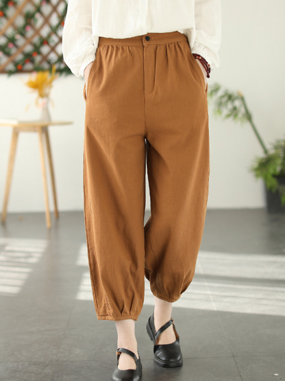 Fashion Lässige Elastische Taille Lose Lange Haremshosen