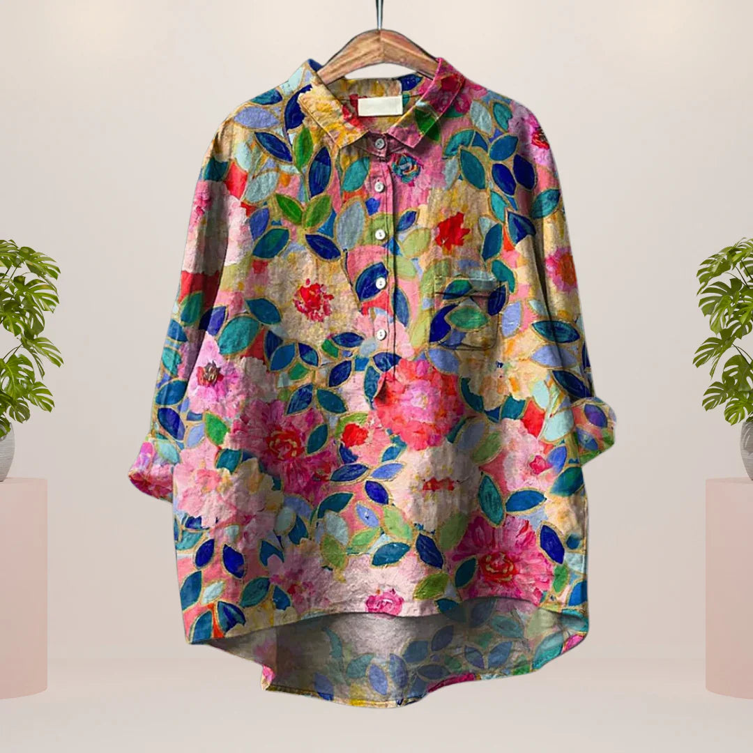 Katharina™ |Verspieltes Hemd mit Kunstdruck