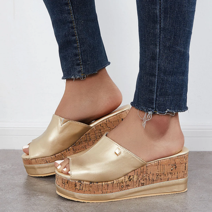 Shannon - Bequeme Schnürsandalen mit Korksohle Plateau-Schuhe