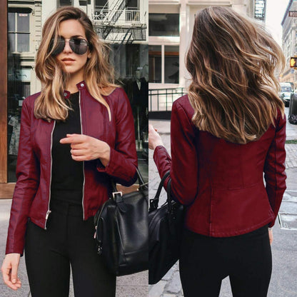 Lederjacke - Elegant - Schwarz, geschmeidiges Leder, raffinierte Verarbeitung - perfekt für den Abend