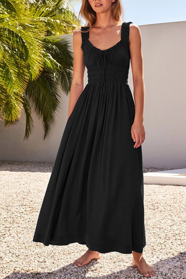Midi-Kleid mit V-Ausschnitt und Schleife