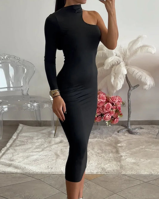 Schlichtes One-Shoulder-Kleid für einen modernen Look