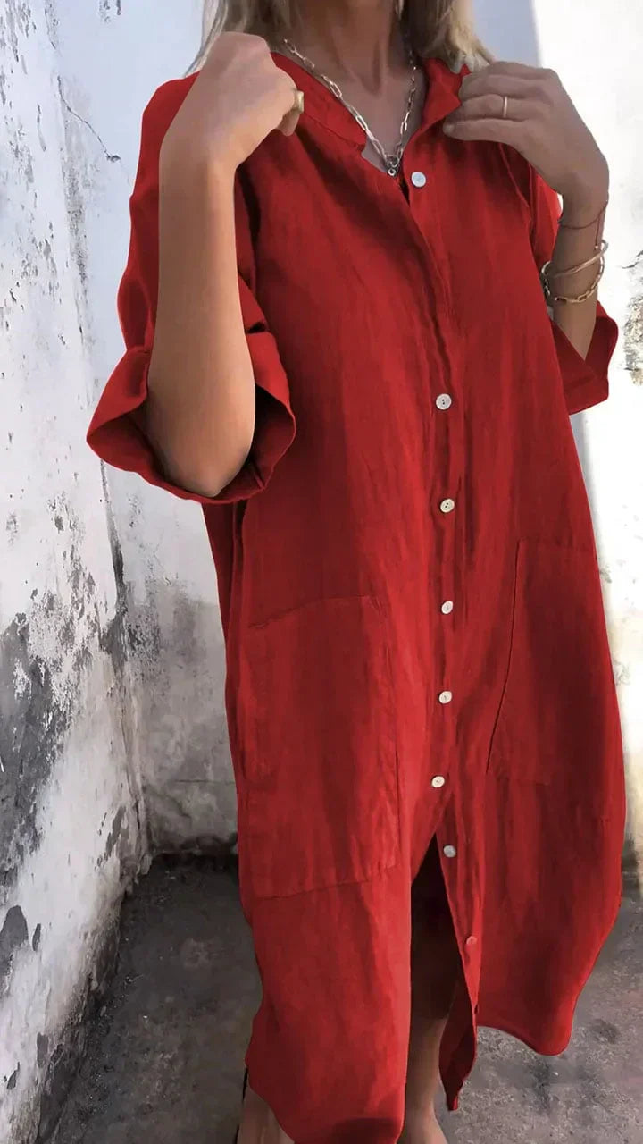 Langes Hemdkleid für die Freizeit