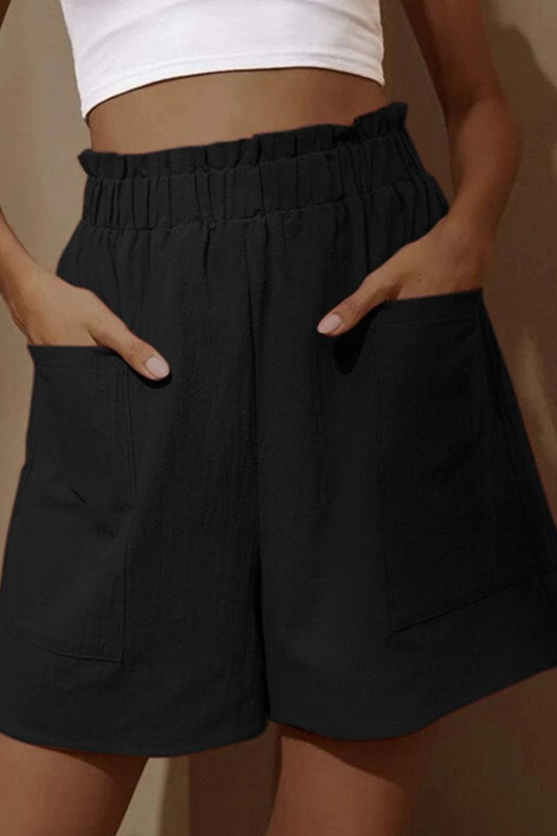-Mode lässig robuste Tasche lose High-waisted weites Bein Hose