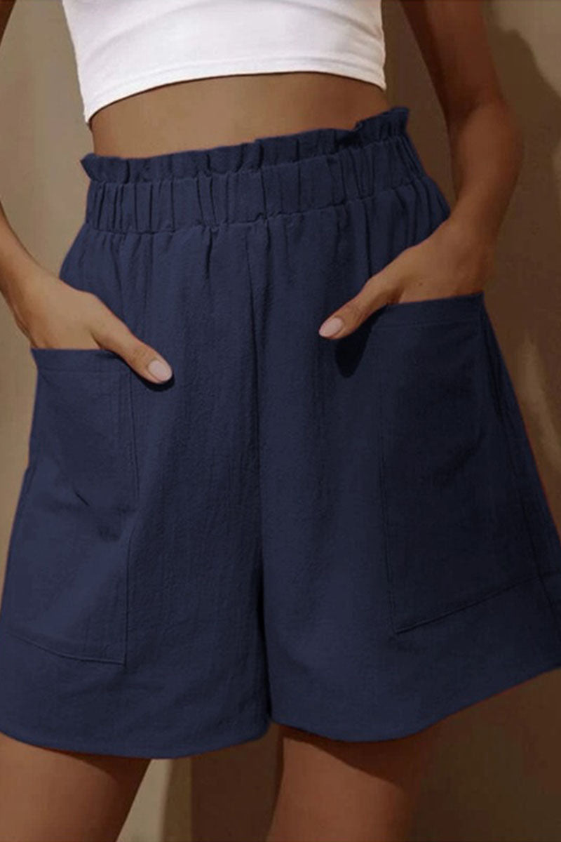 -Mode lässig robuste Tasche lose High-waisted weites Bein Hose
