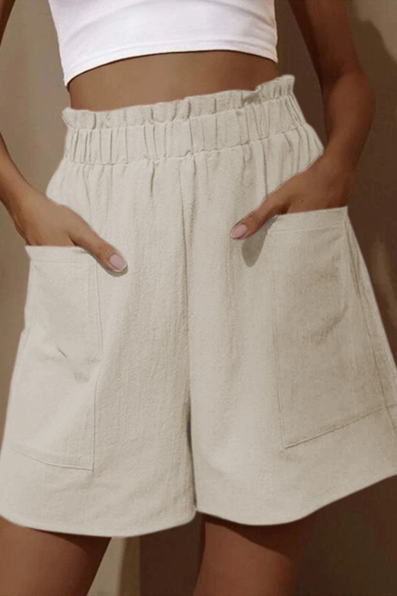 -Mode lässig robuste Tasche lose High-waisted weites Bein Hose