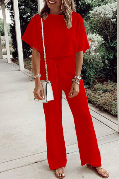 Lose O-Ausschnitt Jumpsuits (7 Farben)