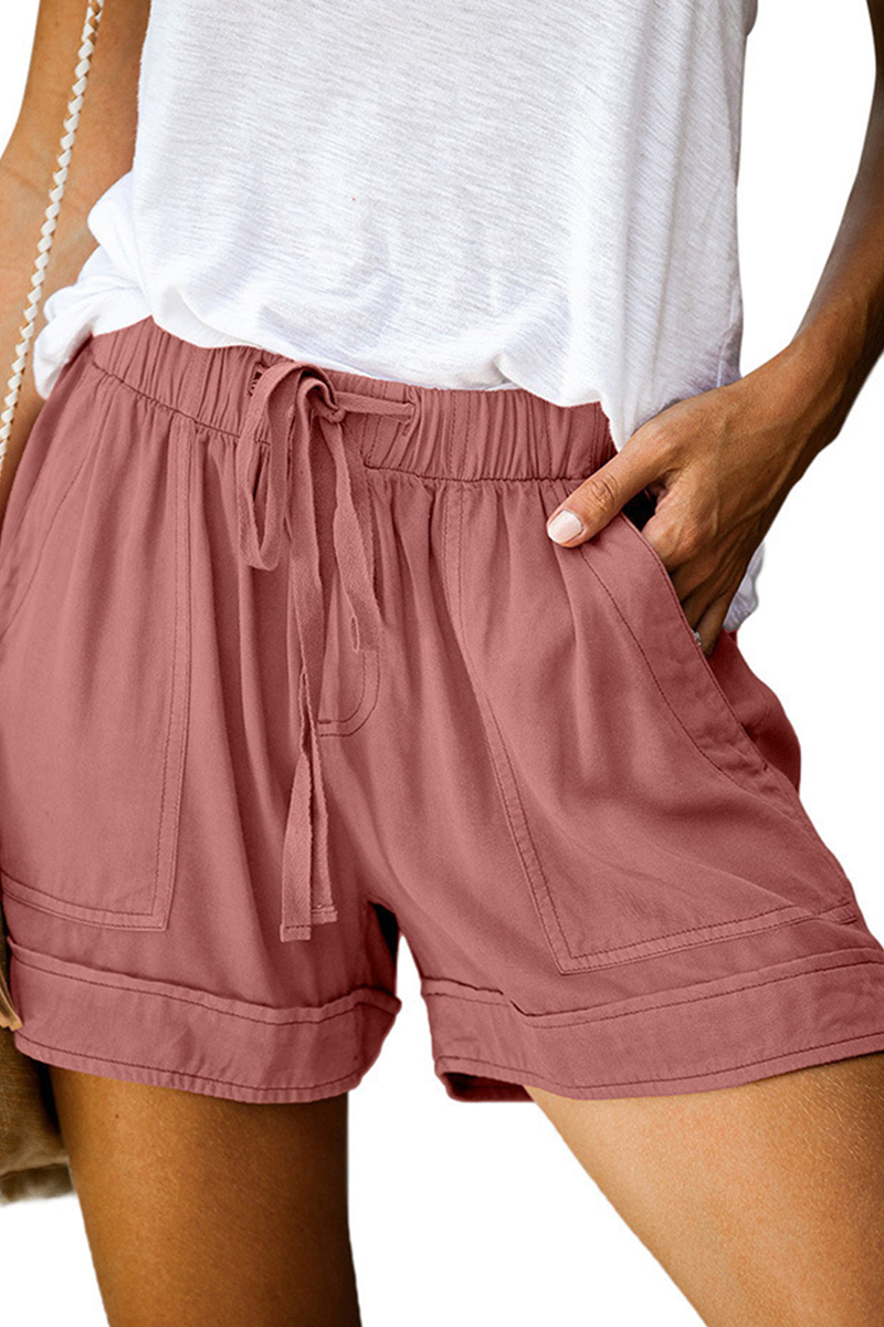 Casual einfarbige Patchwork-Shorts mit gerader Taille (12 Farben)