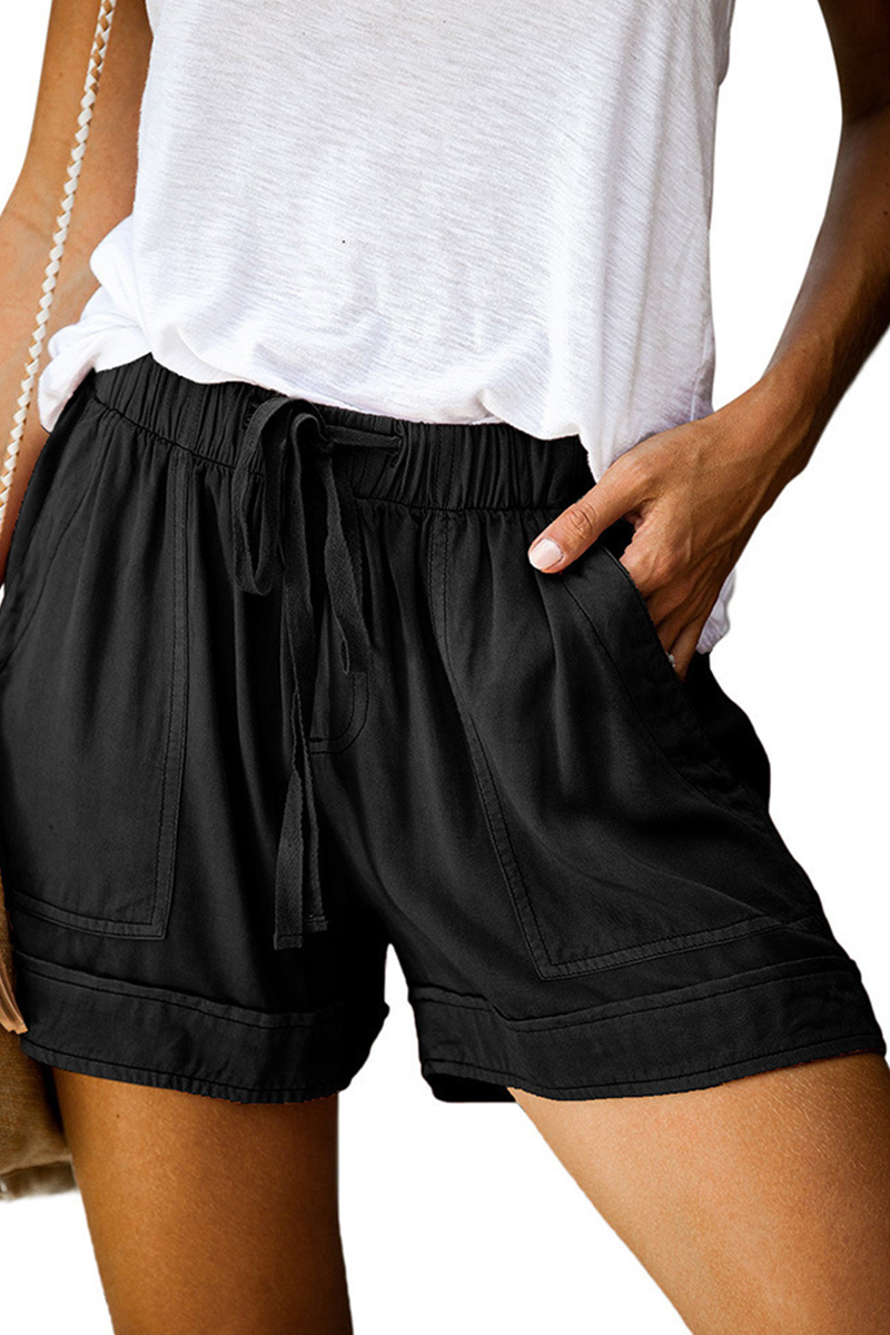Casual einfarbige Patchwork-Shorts mit gerader Taille (12 Farben)