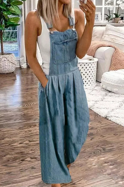 Casual glatte Tasche gefaltet trägerlos Jumpsuits (3 Farben)