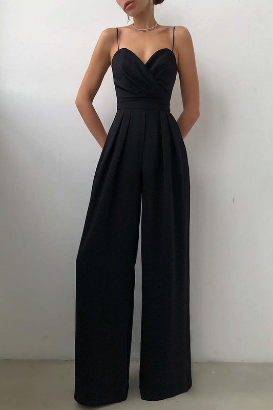 Fashion lässige feste Patchwork V-Ausschnitt lose Jumpsuits (6 Farben)