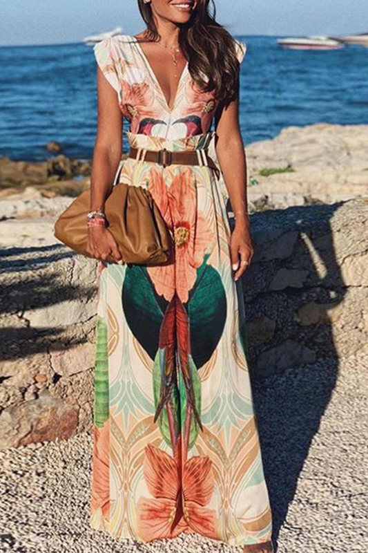 Jumpsuits MW | Casual Print Patchwork V-Ausschnitt (Casual Print)