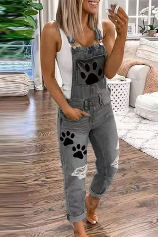 Harlan Jumpsuit mit Patchwork-Muster und quadratischem Kragen